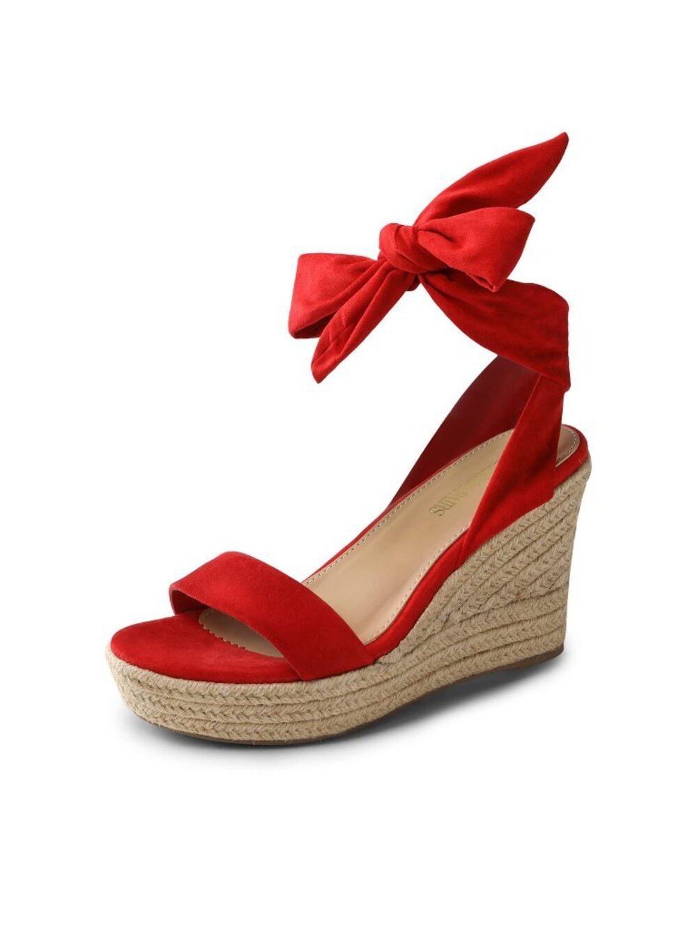Red Women's Platform  Open Toe Espadrilles Wedges Sandals Shoes - Picture 2 of 8